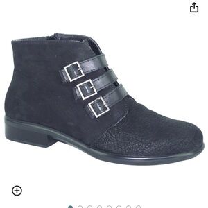 Naot Calima Buckle Black Leather Boots Size 41
